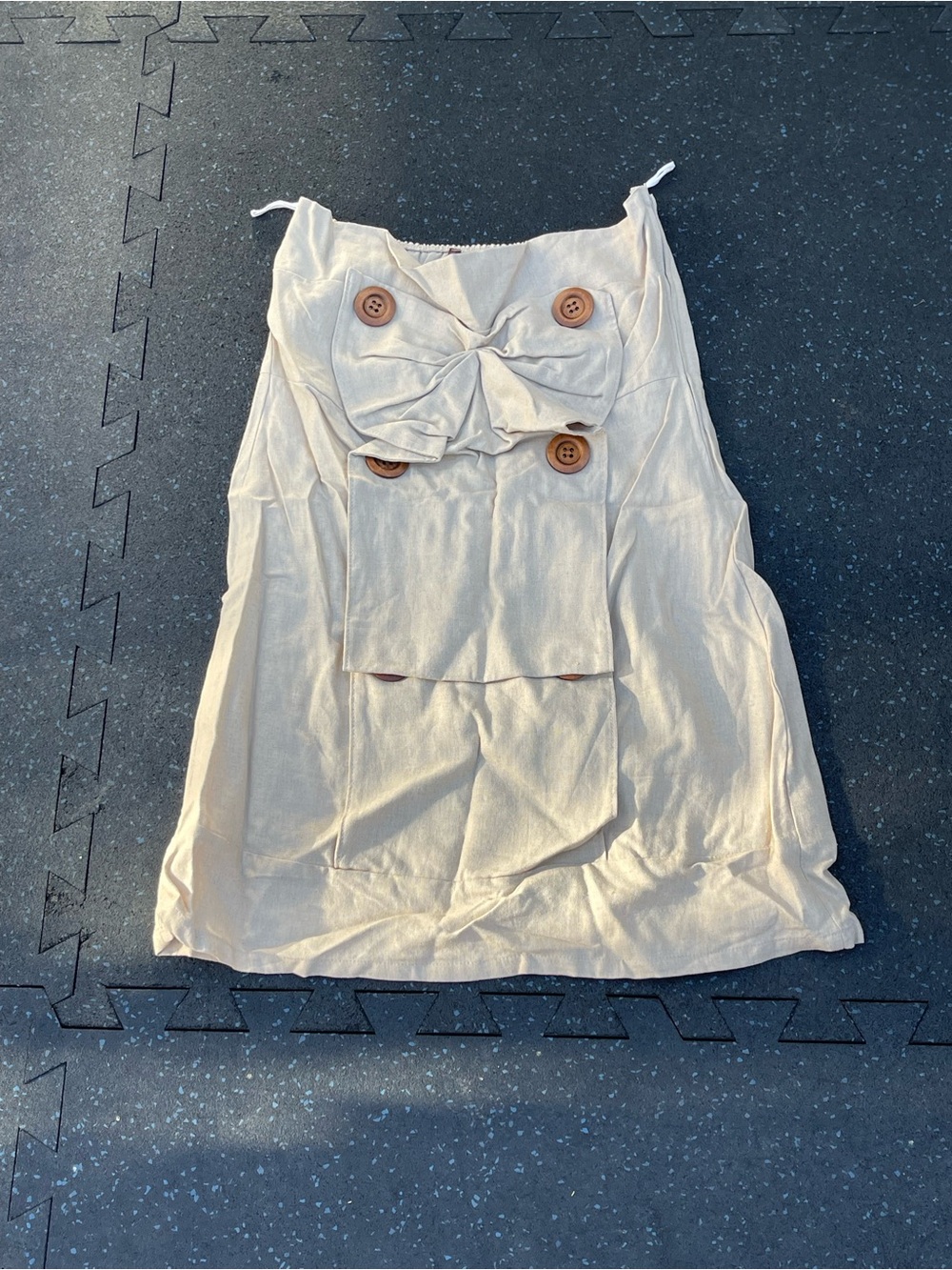 Cream Button-Accent Sleeveless Top